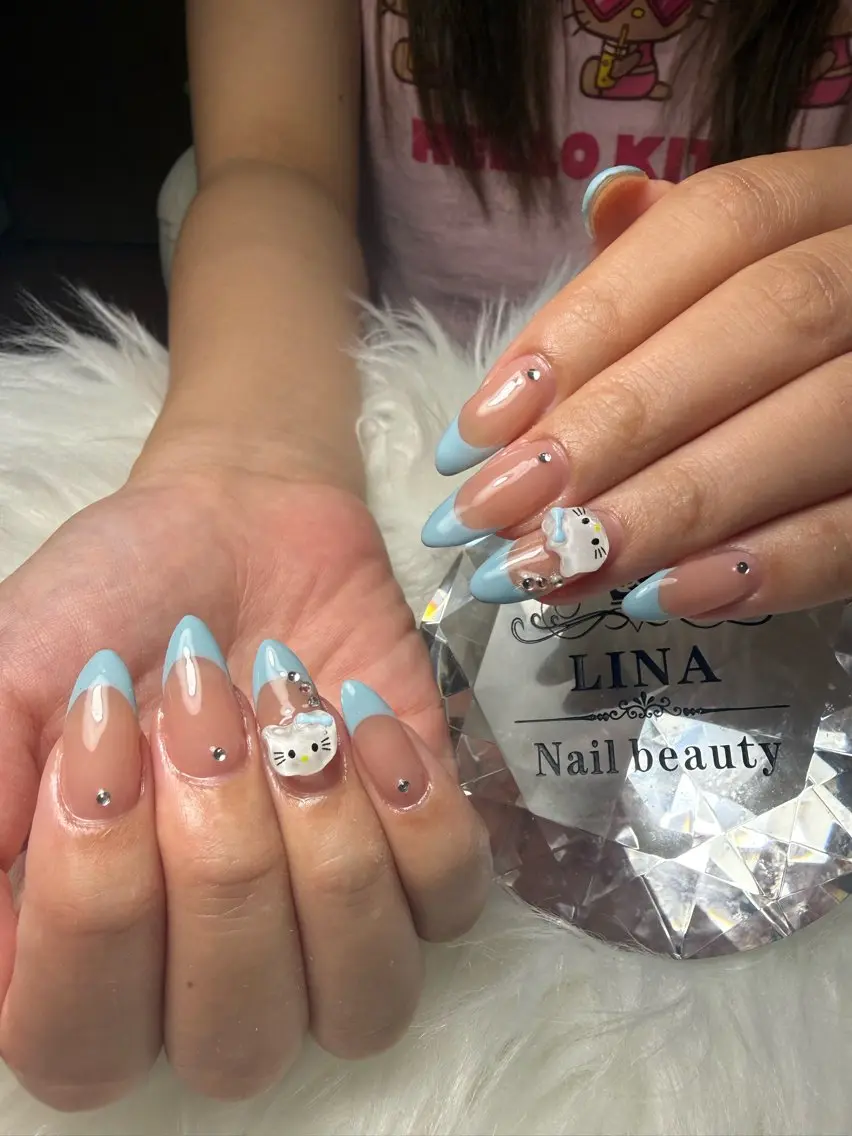 ネイル フレンチネイル 韓国ネイル ワンホンネイル Lina  nail beautyのネイルデザイン