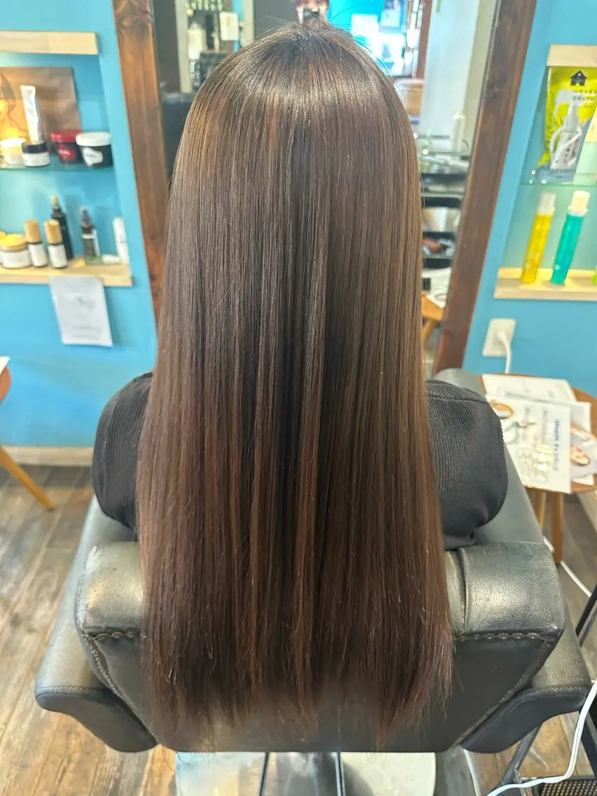 ロング 縮毛矯正 安達 望のヘアスタイル