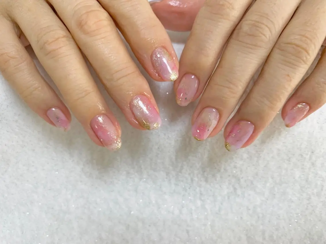 ネイル クリアネイル ハンドネイル 手塚 里奈のネイルデザイン