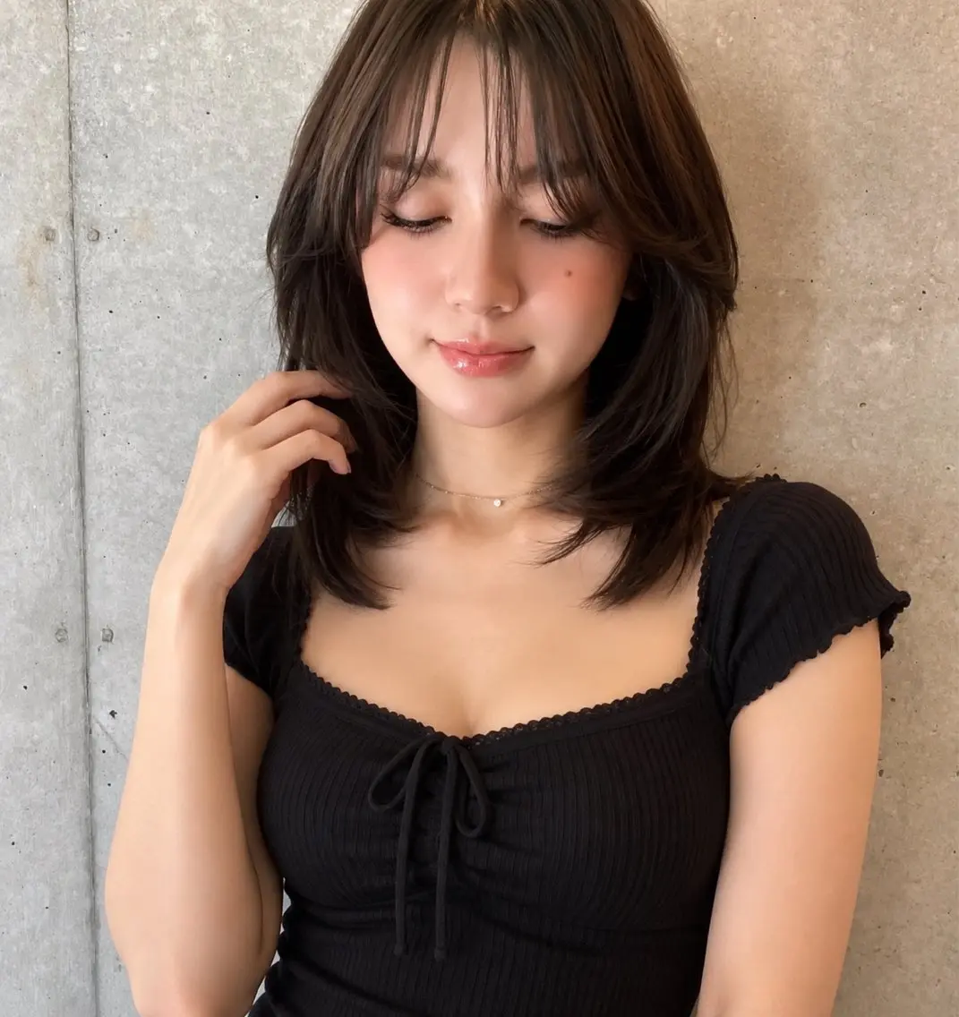 ミディアム カラー カット ヘアカラー トリートメント 🦋韓国レイヤー 艶髪矯正🦋凛太郎のヘアスタイル