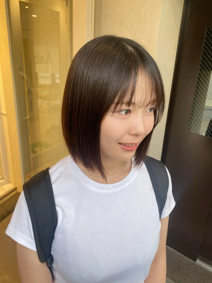 ミディアム ボブ カット 朴 鈴香のヘアスタイル