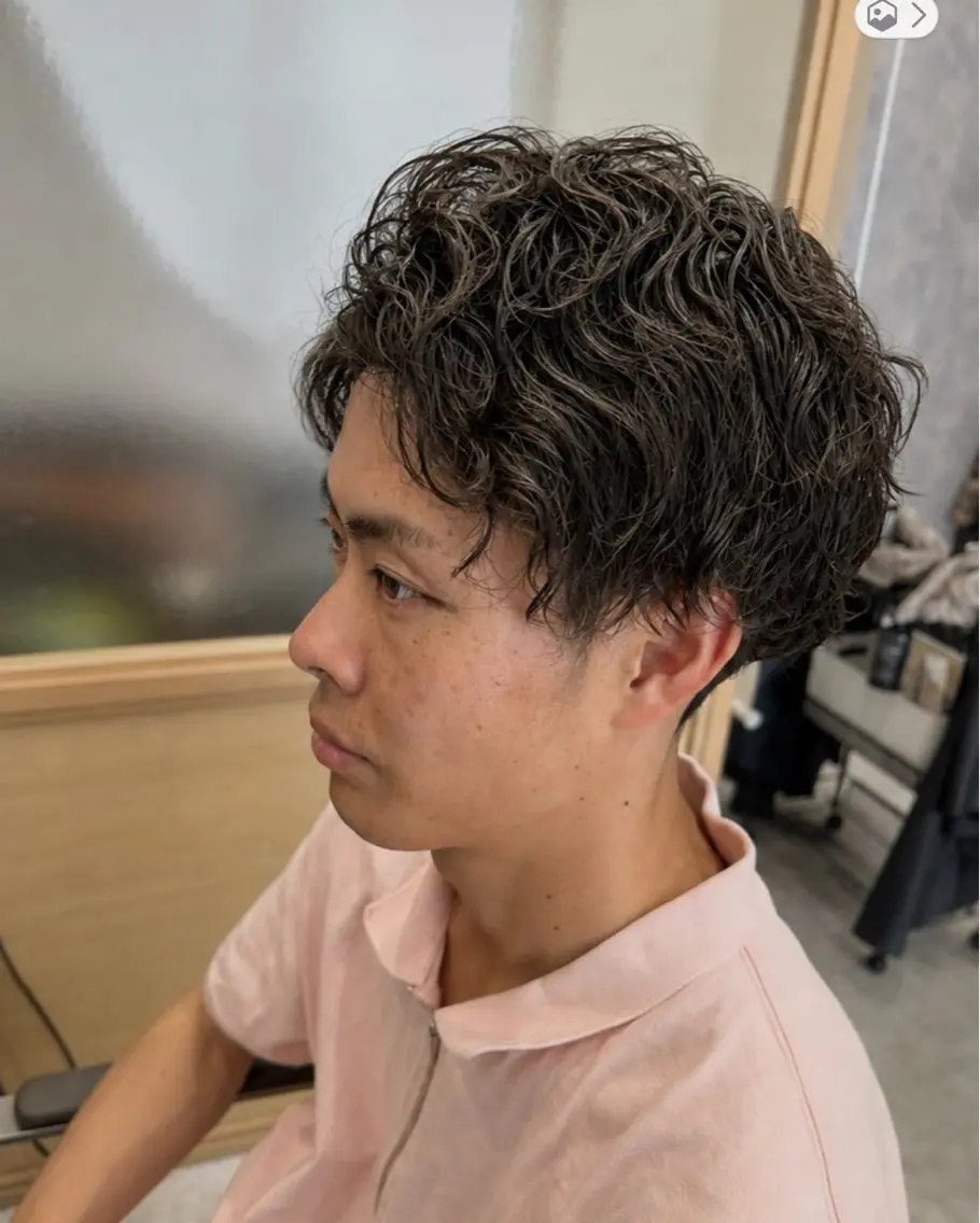 ショート メンズ メンズパーマ カット パーマ ヘッドスパ 久木原 ゆりのヘアスタイル