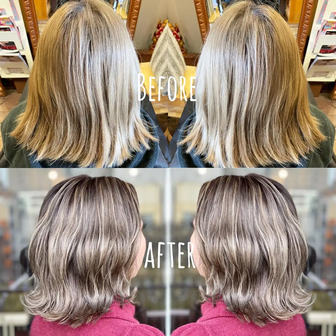 ミディアム ハイライト ヘアカラー ❤️MASAKO❤️ 🌸🩷エクステ🩷のヘアスタイル
