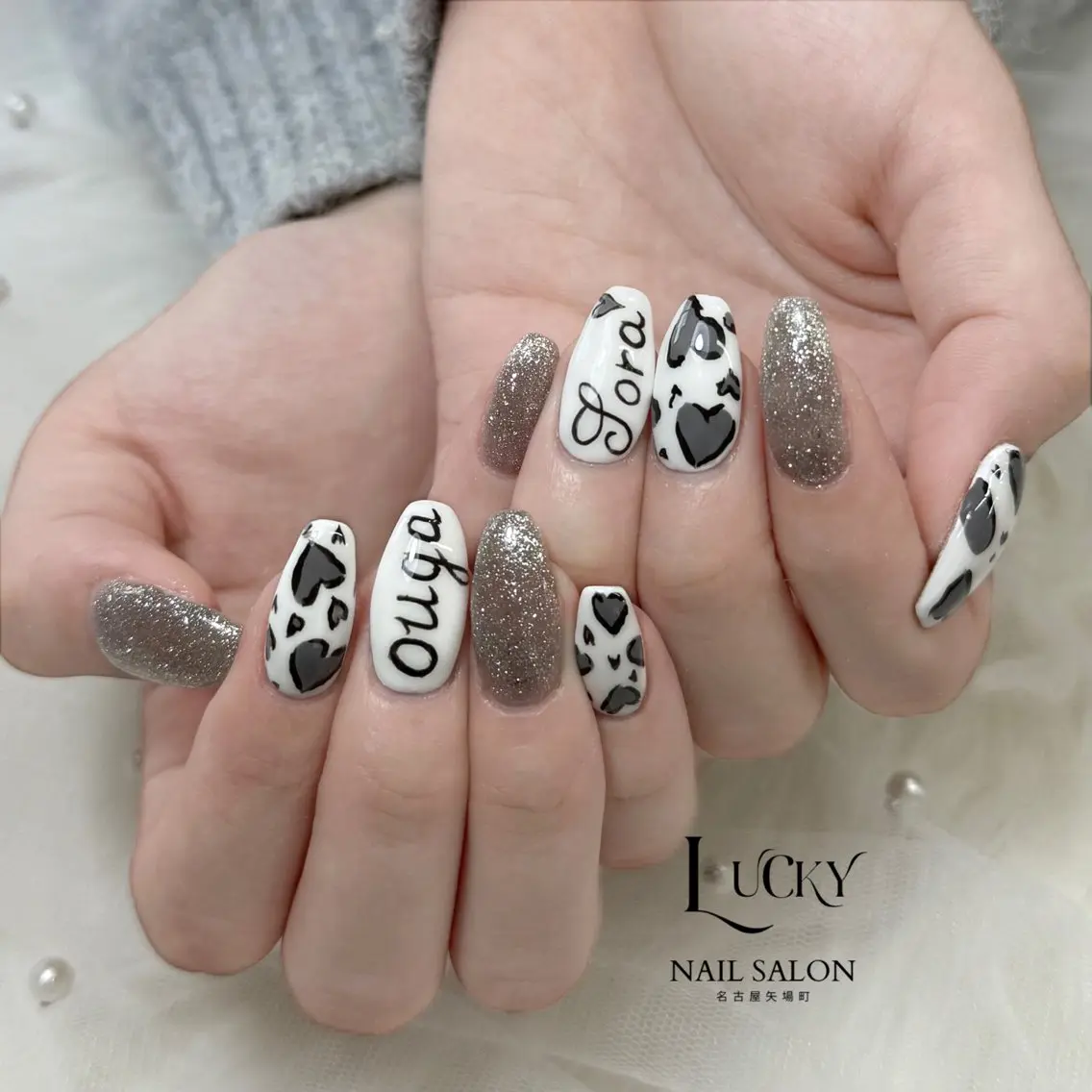 ネイル アートネイル ジェルネイル ロングネイル 持ち込み シンプルネイル ハンドネイル Lucky Nail Salonのネイルデザイン