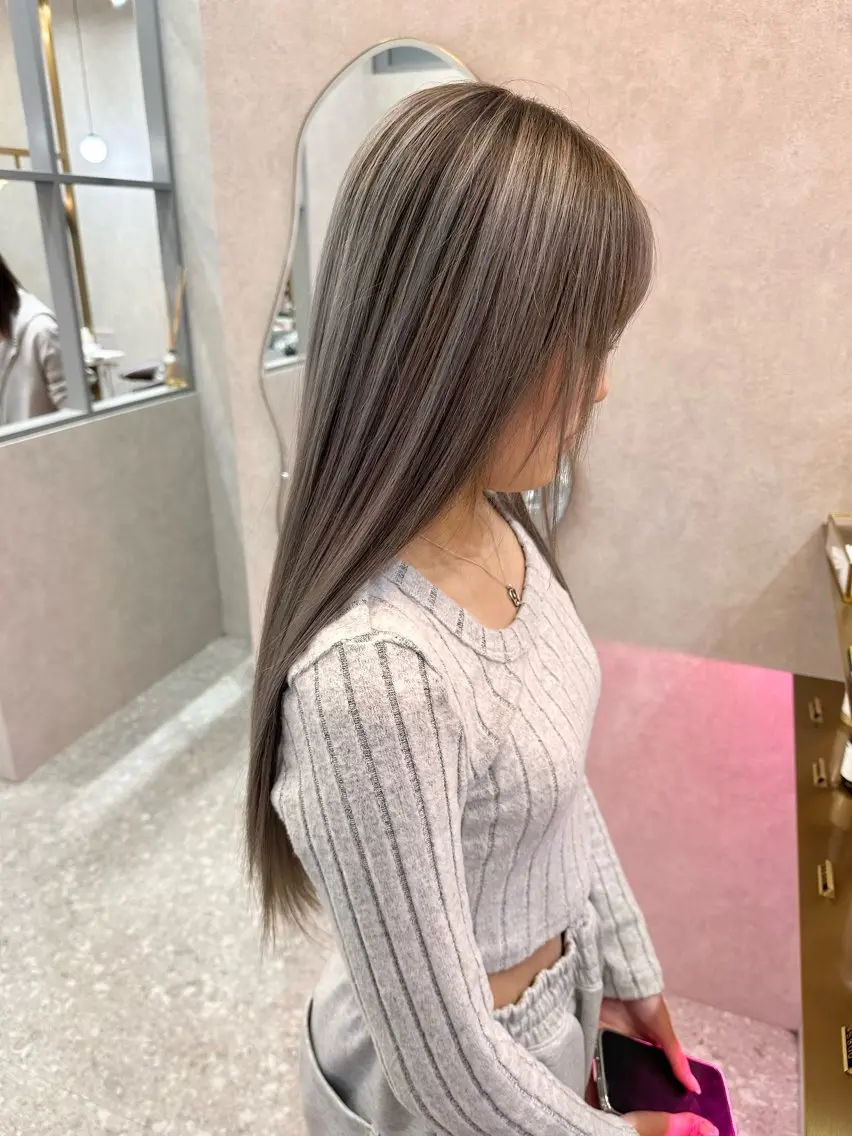 セミロング カラー ヘアアレンジ ヘアカラー トリートメント 天神/ブリーチ/ ブリーチなしカラーのヘアスタイル
