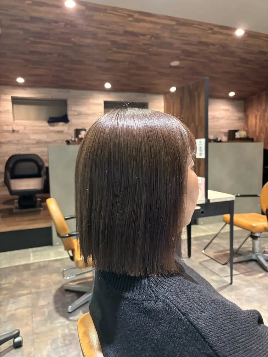 ミディアム 切りっぱなしボブ ボブ カット 古田 穂香/似合わせカラーのヘアスタイル