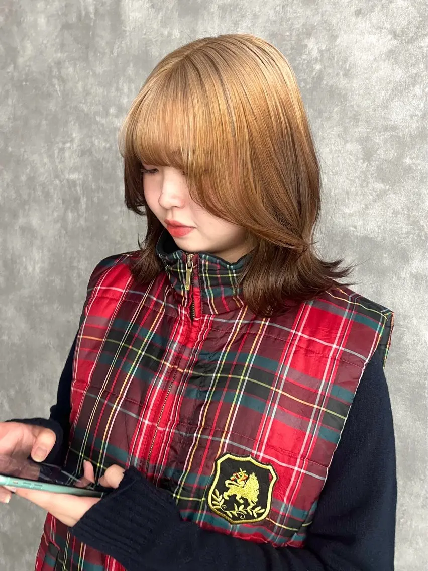 ミディアム カラー パーマ ヘアアレンジ メンズ キッズ ヘアカラー トリートメント 💖オタク美容師 ꒰ঌ♡モモ♡໒꒱のヘアスタイル