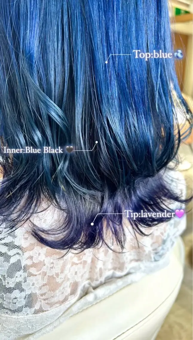 ミディアム カラー ブリーチ ブルーカラー ブルージュ グラデーションカラー ラベンダーカラー ヘアカラー 佐藤 悠生 メンズパーマ.カットのヘアスタイル