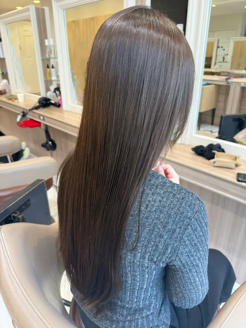 ロング カラー カット ヘアカラー トリートメント 韓国ヘアメイク🎀/ 縮毛矯正✨山本媛香のヘアスタイル