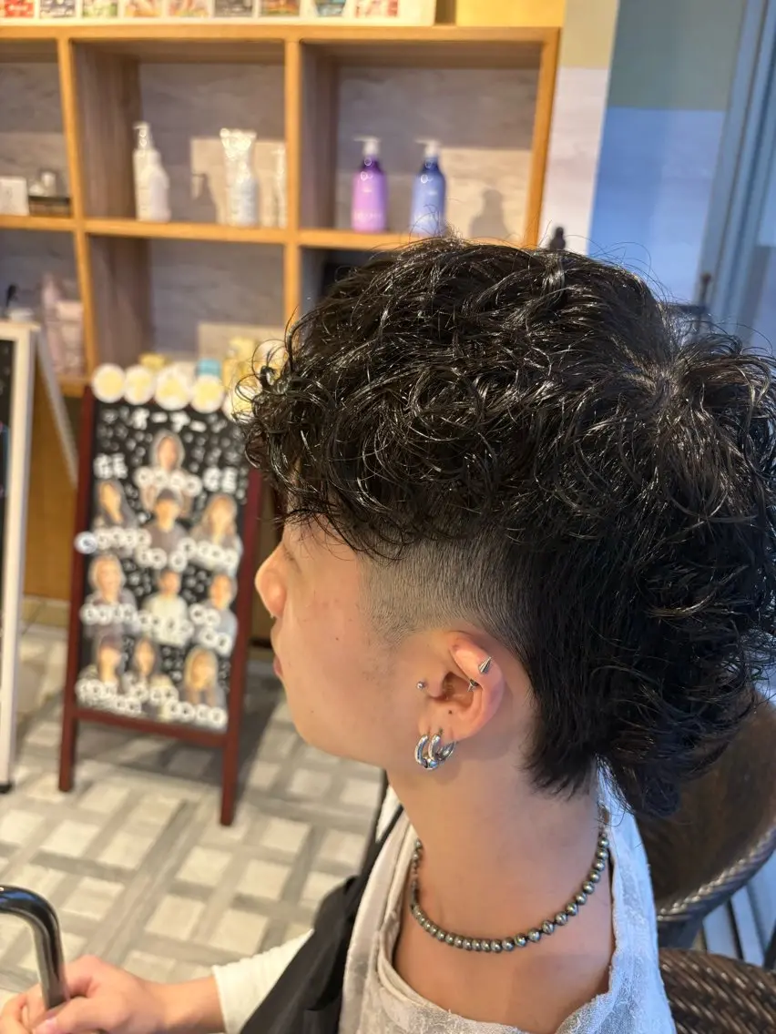 パーマ メンズ メンズパーマ マレットヘア カット パーマ 【メンズ特殊パーマ】 藤井奏汰のヘアスタイル