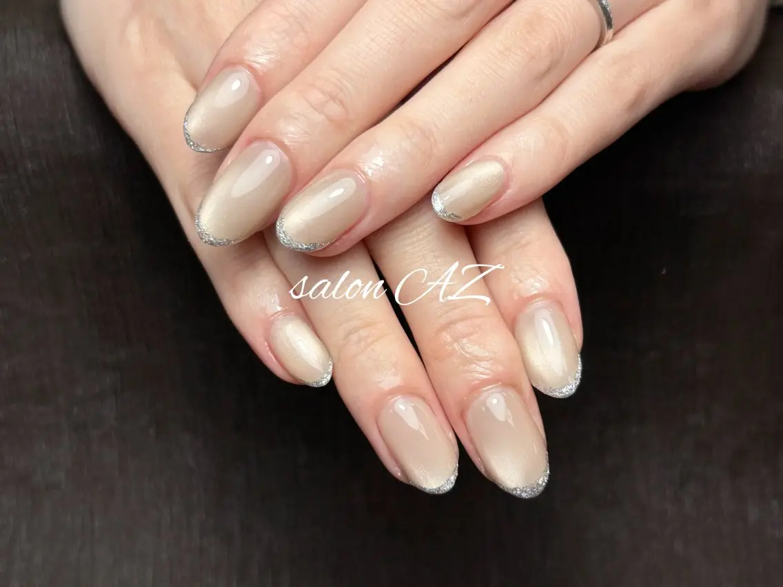 ネイル 桜ネイル 長さ出し フットネイル フレンチネイル ジェルネイル salon AZのネイルデザイン
