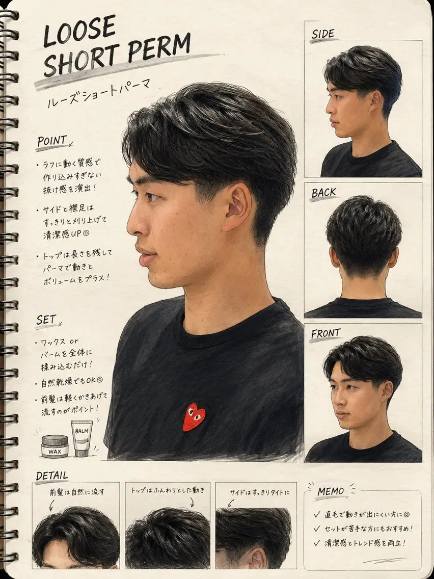 メンズ カット パーマ ヘッドスパ 🎸メンズ特化🥁 メンズパーマrenのヘアスタイル