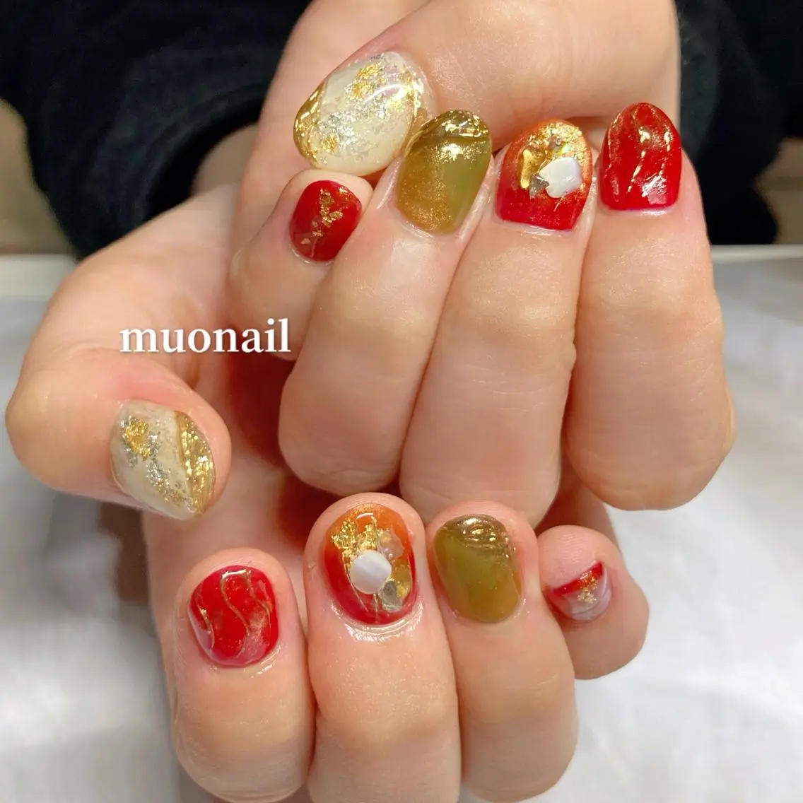 ネイル 成人式 ニュアンスネイル 中川 ほののネイルデザイン