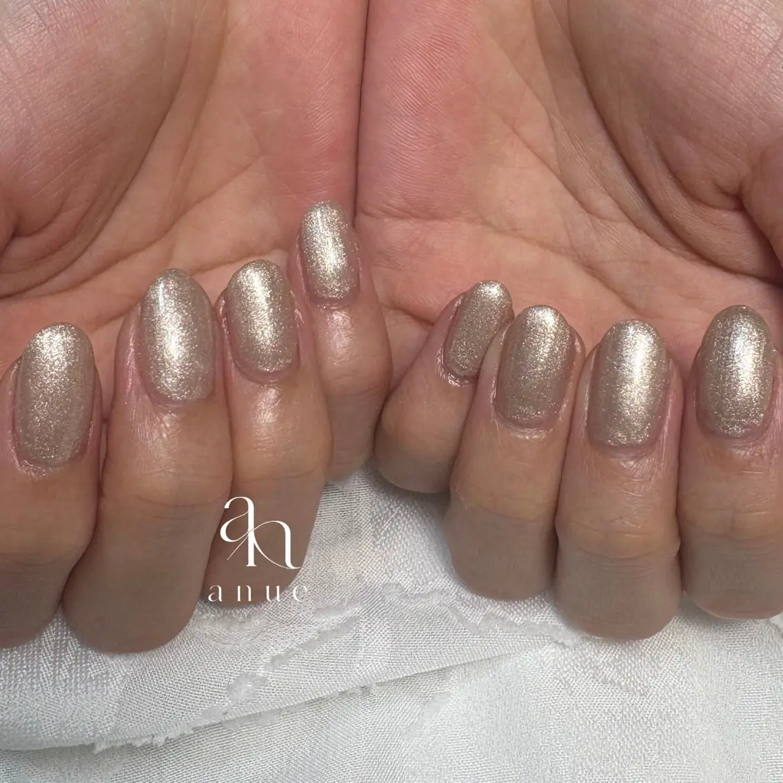 ネイル ゴールド キラキラネイル ラメ(グリッター) ハンドネイル nail salon anueのネイルデザイン