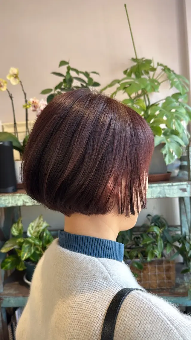 ショート カラー ボブ カット ヘアカラー トリートメント ヘッドスパ Sakura .のヘアスタイル