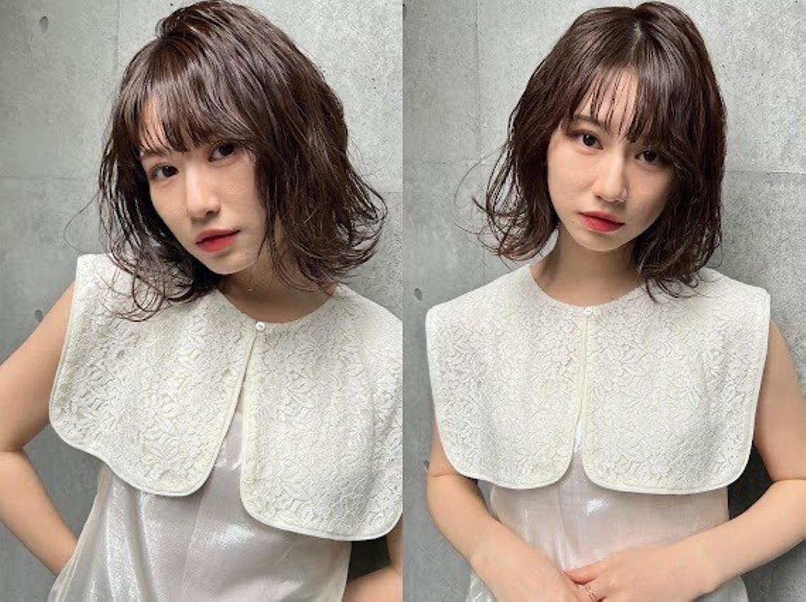 ミディアム カット パーマ 🌈髪質改善🌈 過去の1艶サラ体験✨のヘアスタイル