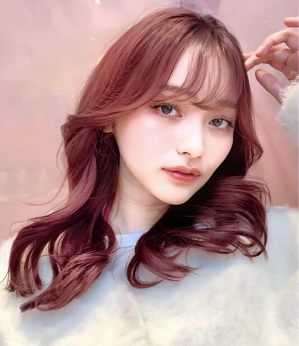 ミディアム カラー カット ヘアカラー トリートメント ヘッドスパ ヘアセット 韓国ヘア/レイヤー/ 顔まわり/りょーとのヘアスタイル