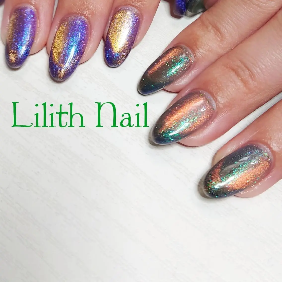 ネイル フレンチネイル ジェルネイル マグネットネイル オンブレフレンチ 冬ネイル ハンドネイル Lilith Nailのネイルデザイン