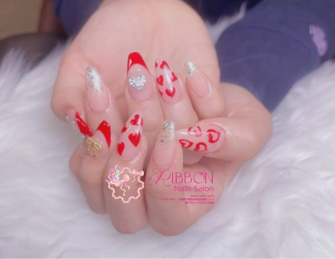 ネイル フレンチネイル ジェルネイル マグネットネイル 持ち込み ニュアンスネイル ハンドネイル Ribbonnail salonのネイルデザイン