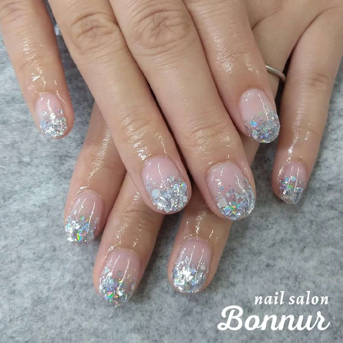 ネイル グラデーション ラメ(グリッター) ラメグラデーション BBnail ogataのネイルデザイン