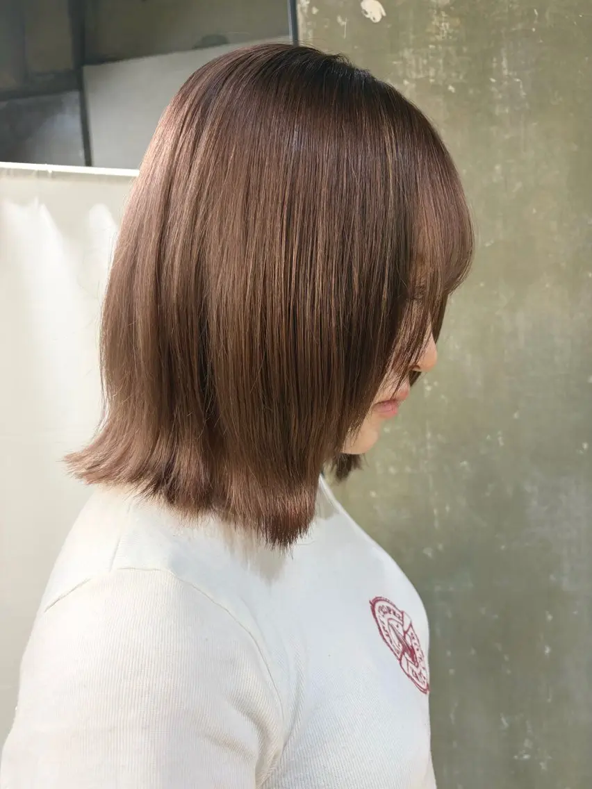 ミディアム カラー カット ヘアカラー トリートメント 美髪縮毛矯正✨ カラーが得意💪本間のヘアスタイル