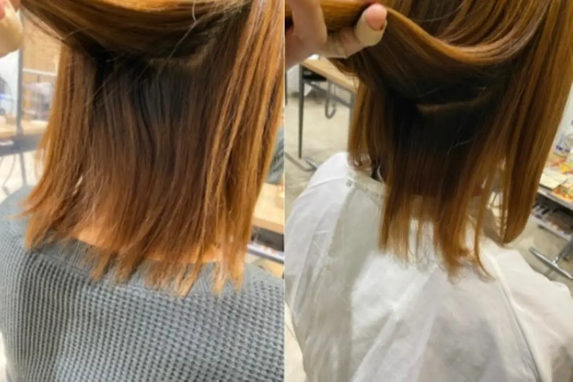 セミロング 髪質改善 酸性ストレート タナカ レイヤのヘアスタイル