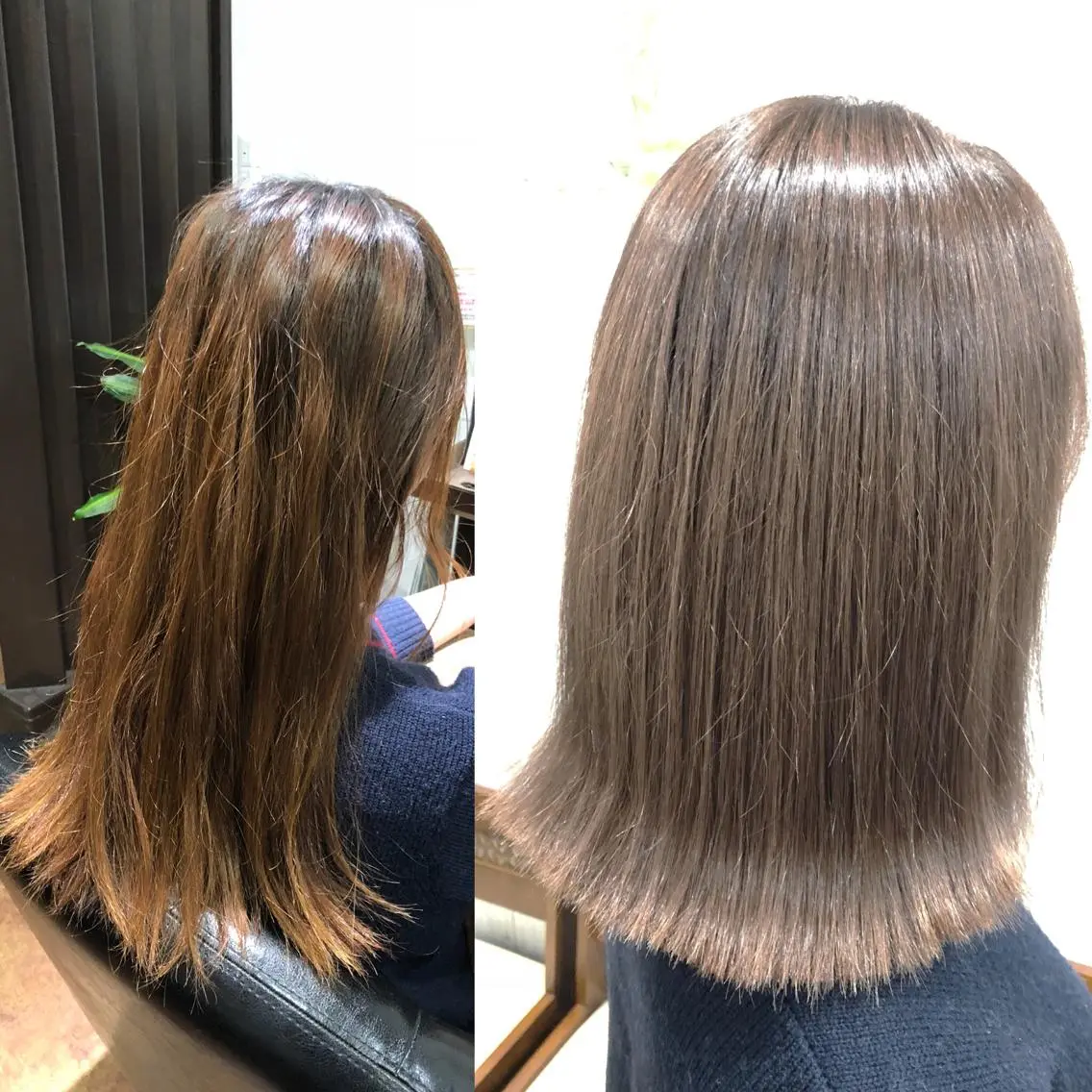 ミディアム 切りっぱなしロブ トリートメント カット ヘアカラー トリートメント Rise Heart 中村 裕介のヘアスタイル