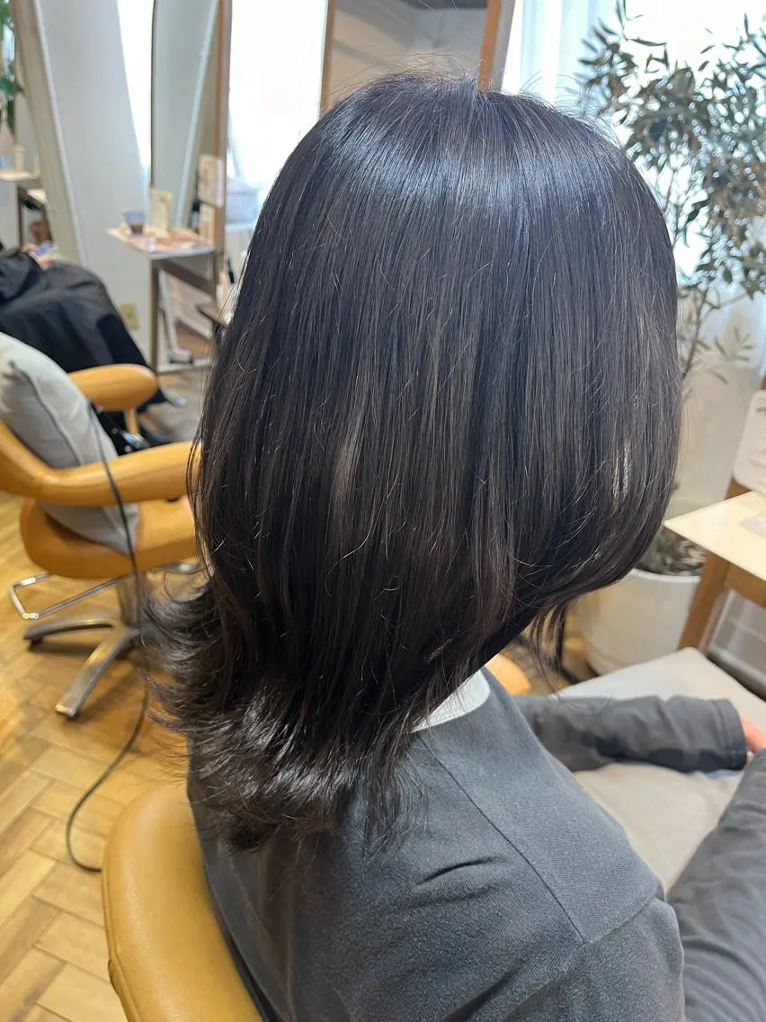 ミディアム カラー アッシュ アッシュブラウン ブラウンカラー 天王寺美容室/カット モデル募集/miiaのヘアスタイル