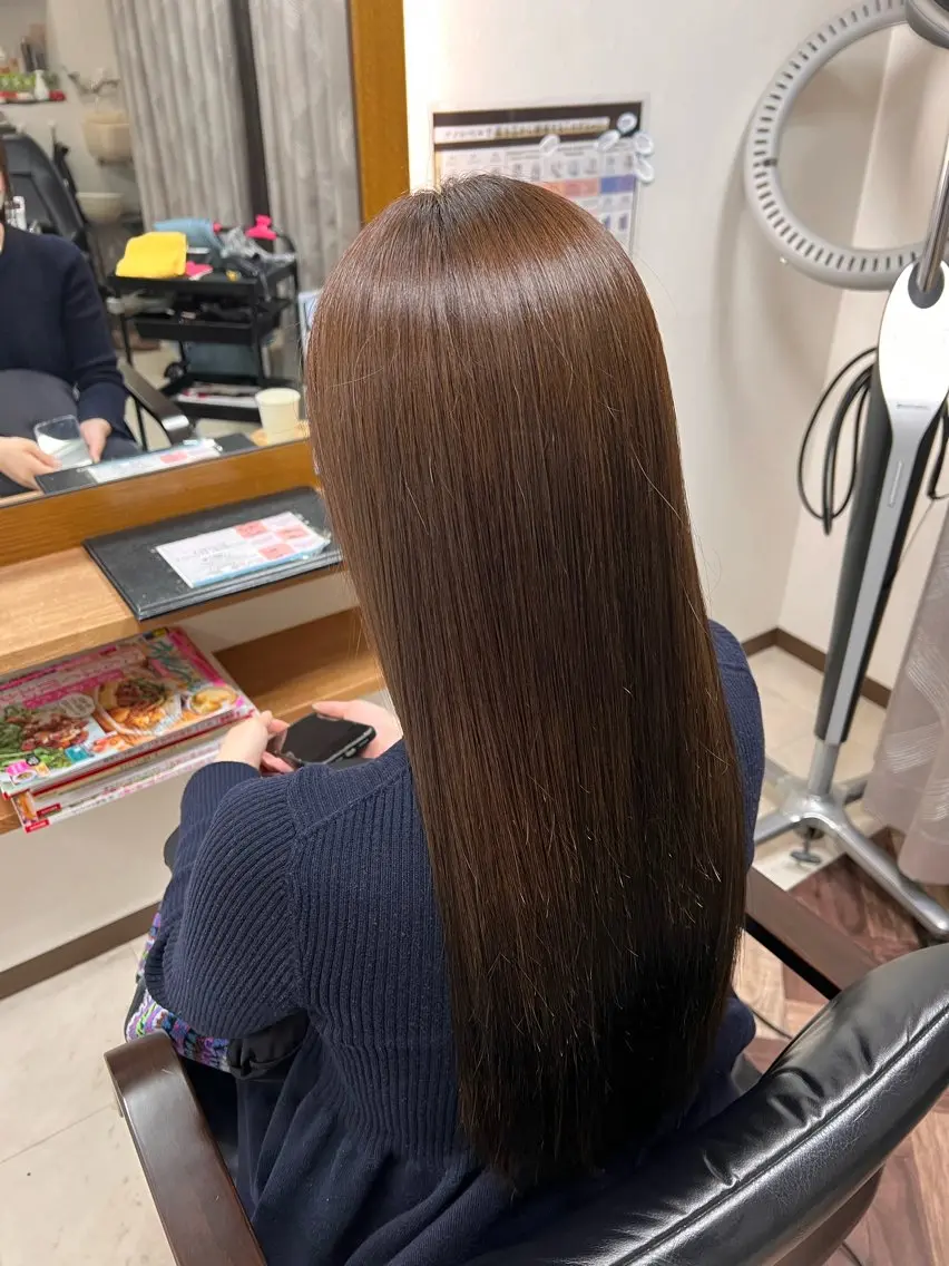 ロング ヘアカラー トリートメント 髪質改善/マツパ 垢抜け透明カラー衣笠のヘアスタイル