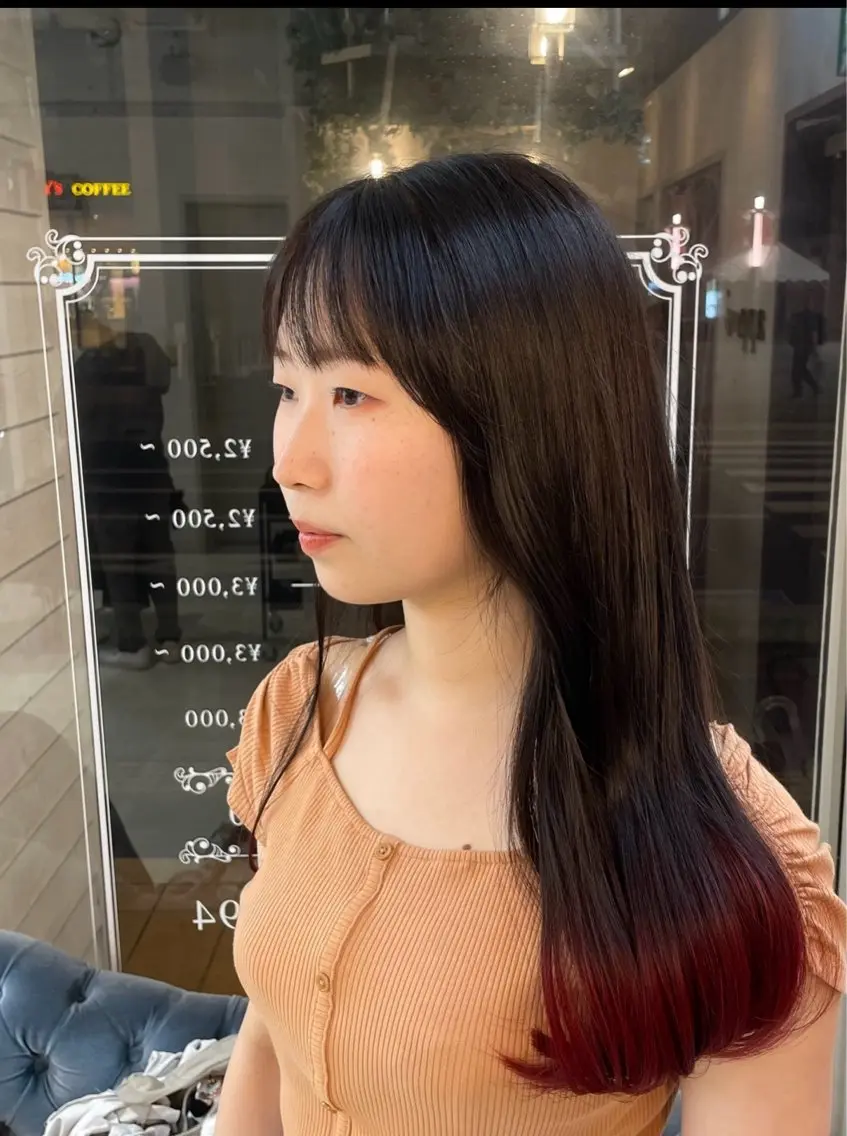 ミディアム カラー 🎀ブリーチなしカラ ー🎀韓国ヘアのヘアスタイル