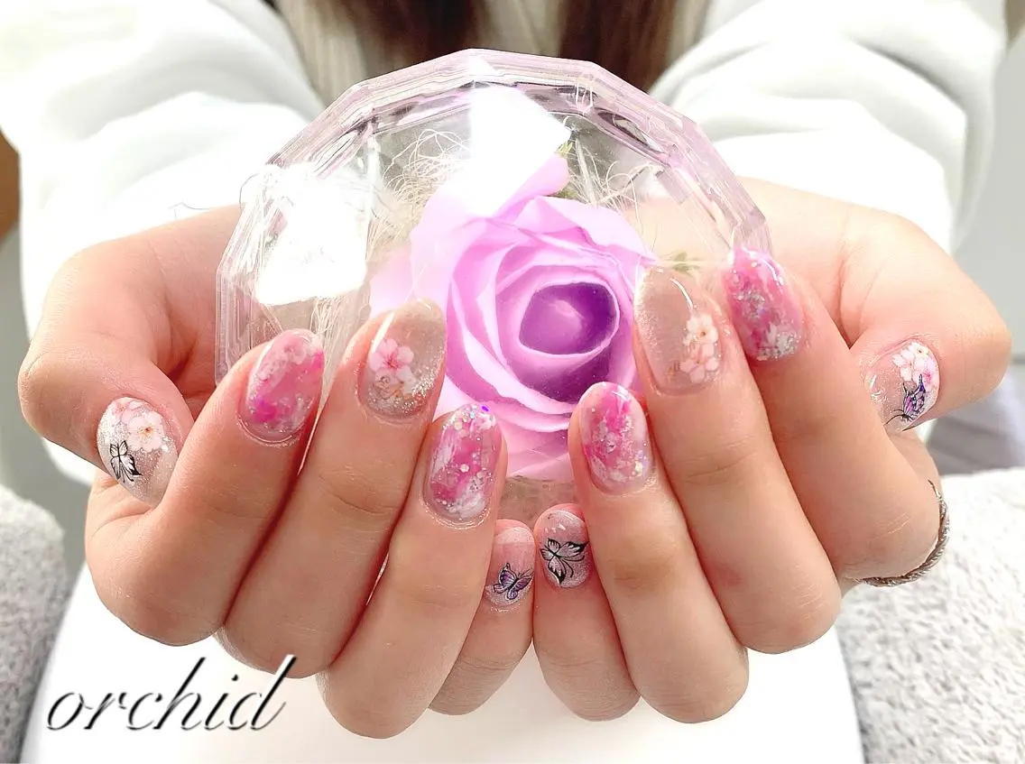 ネイル 桜ネイル orchid ♡オーキッドのネイルデザイン