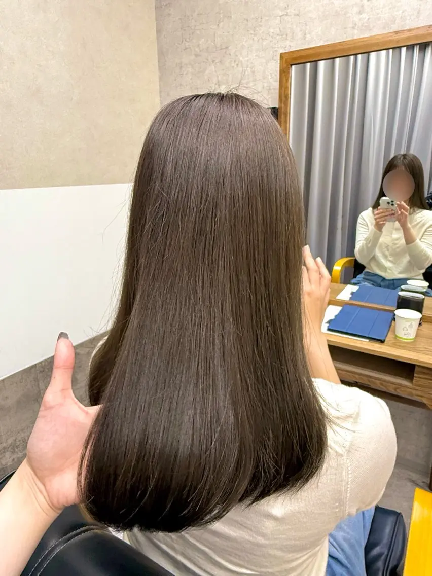セミロング カット ヘアカラー トリートメント GiseL 博多 ほのかのヘアスタイル