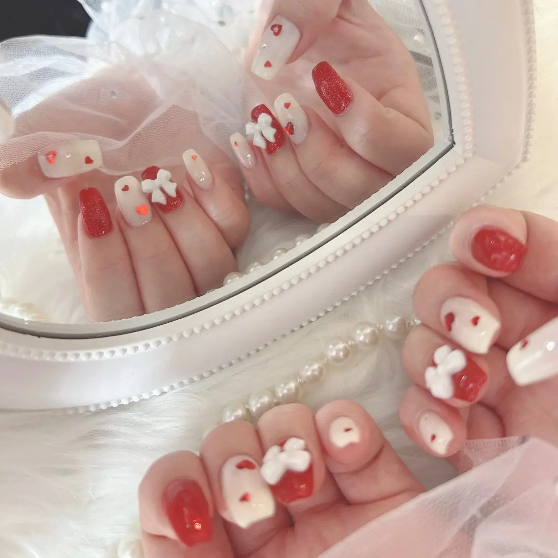 ネイル バレンタイン ハンドネイル ハンドケア eclana🤍 sarinaのネイルデザイン