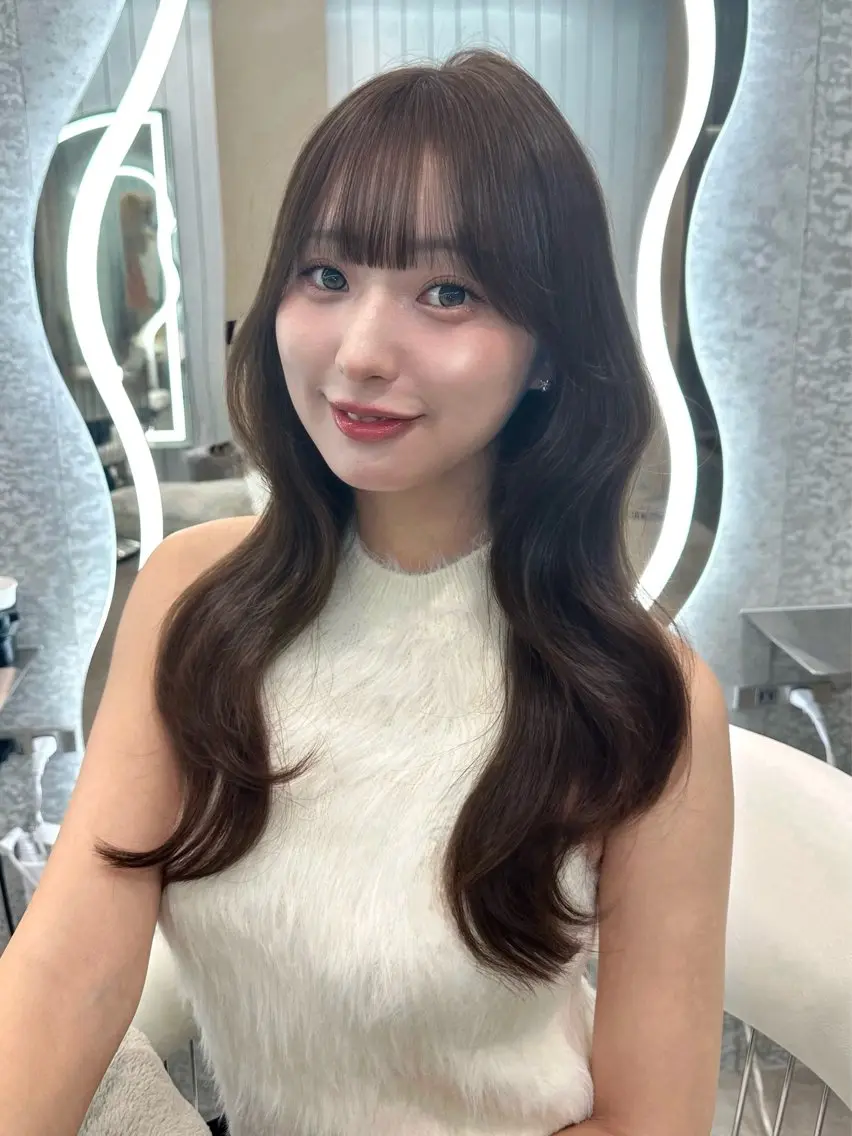 ミディアム ブリーチなしW🎀 髪質改善/はのんのヘアスタイル