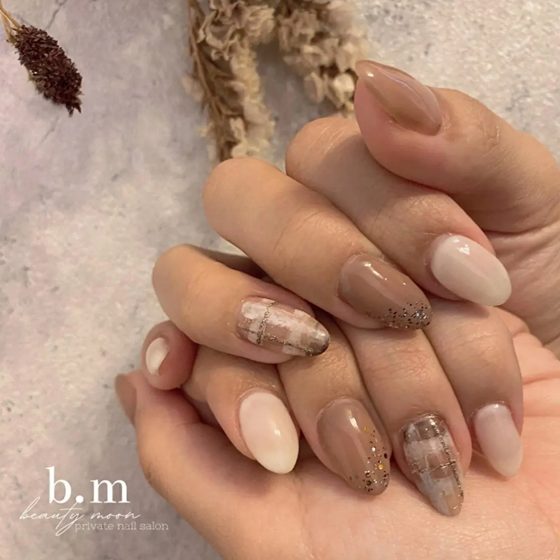 ネイル ブラウン ネイルチップ 冬ネイル beauty ☪︎moonのネイルデザイン