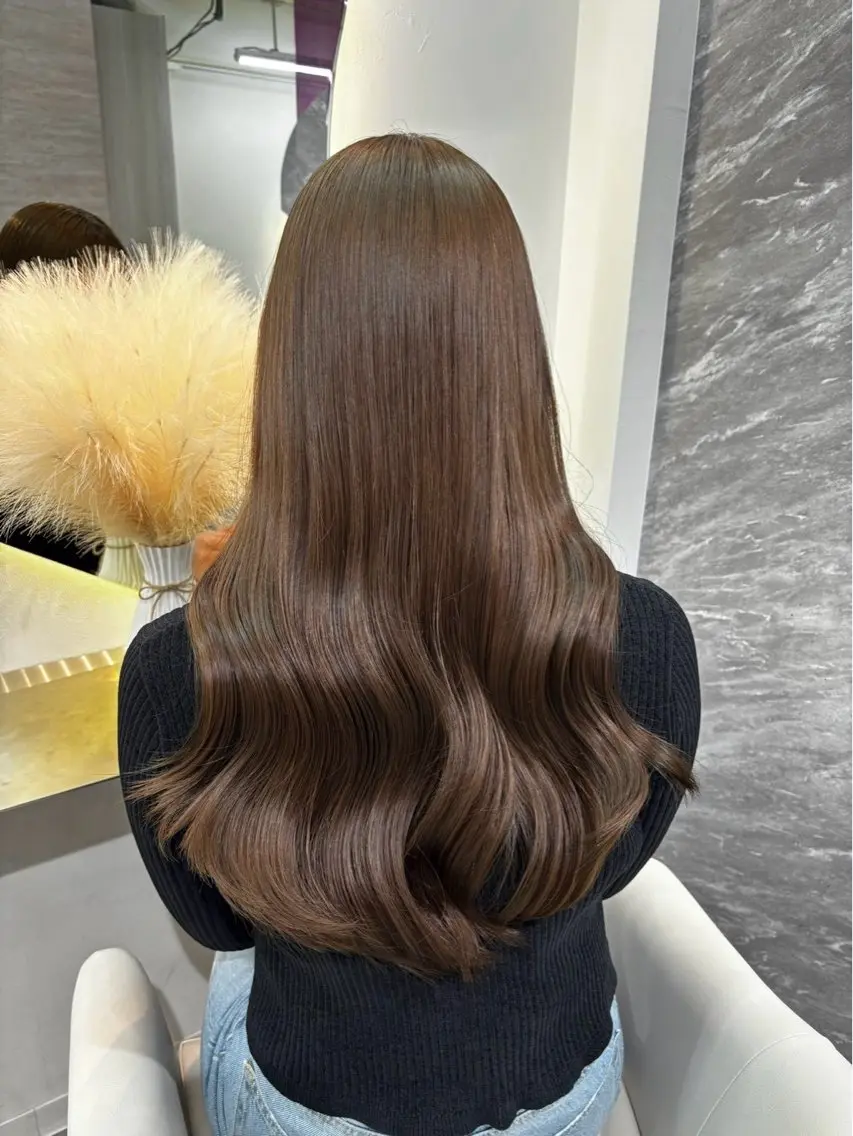 セミロング カラー ヘアカラー トリートメント 💎あおい💎大宮 🦋ワンカラー🦋のヘアスタイル