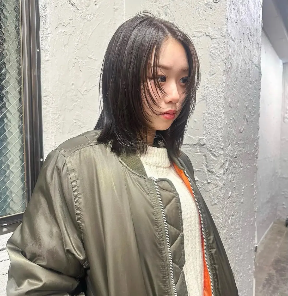 ミディアム 顔周りカット 伸ばしかけ レイヤーカット カット ヘアカラー ボブ/顔周りレイヤー 似合わせcut🪽のヘアスタイル