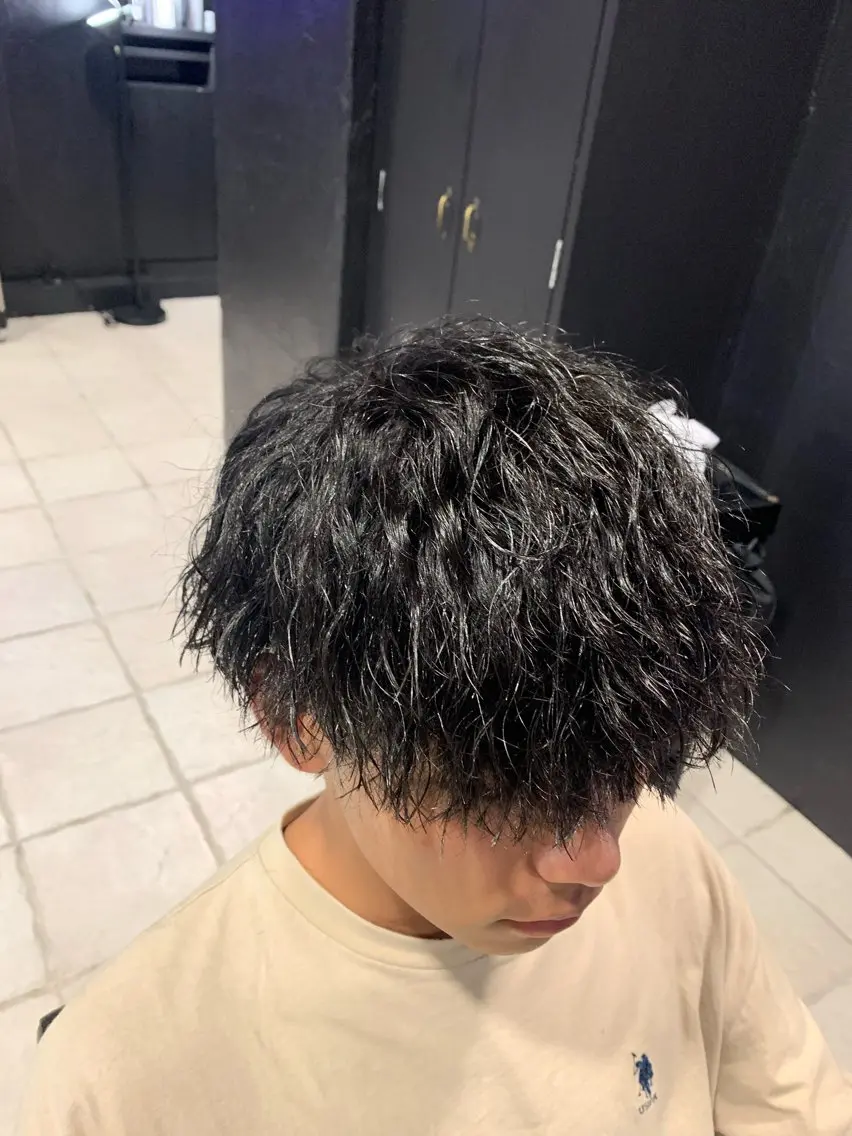 ショート メンズ マッシュ メンズパーマ/難波/ 心斎橋　室園亮佑のヘアスタイル