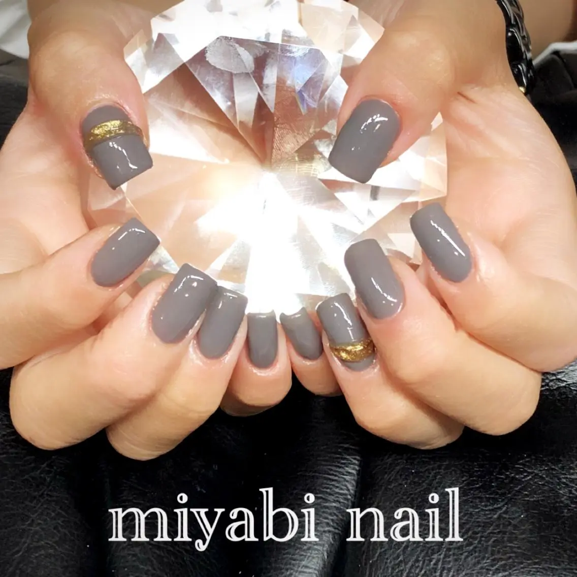 ネイル アートネイル ジェルネイル ミラーネイル 持ち込み ワンカラーネイル ハンドネイル miyabi nail 桂川駅近くのネイルデザイン