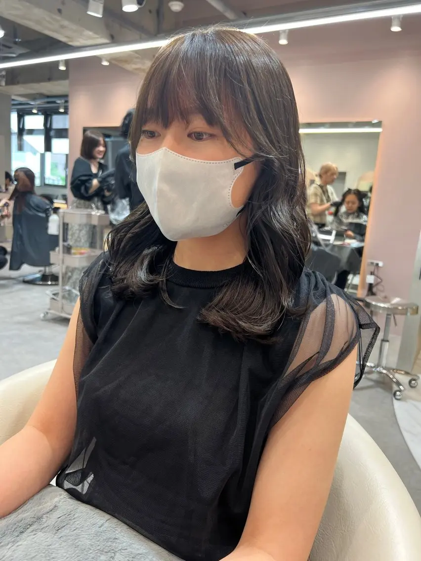 セミロング カラー ヘアアレンジ くびれヘア 🔶似合わせセンター パート/ヤス🔶のヘアスタイル
