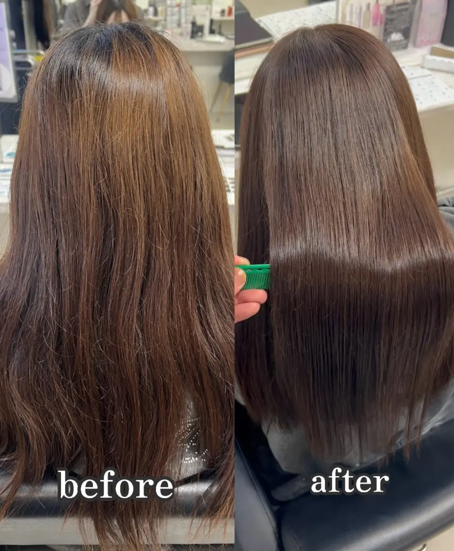 ロング カラー ブラウンカラー ココアブラウン カット ヘアカラー トリートメント ✨レイヤー/髪質改善 /エクステ✨ナカムラのヘアスタイル