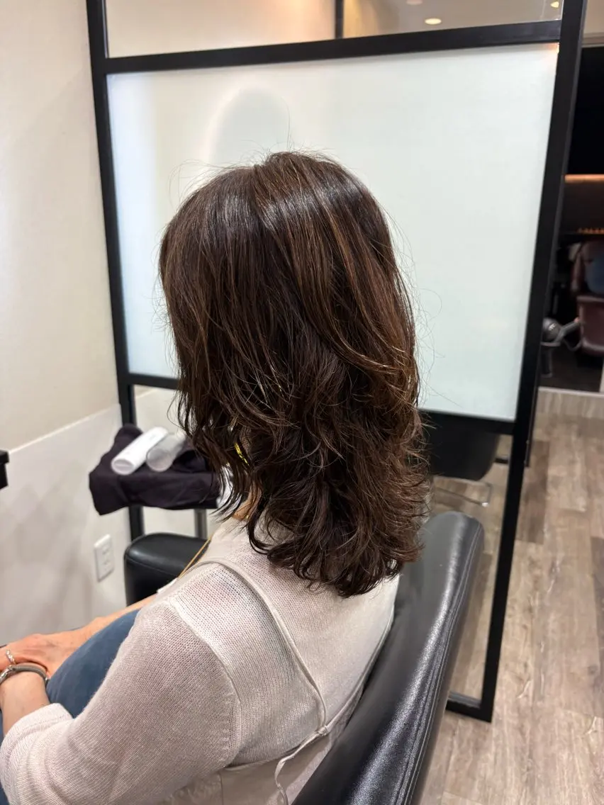 セミロング パーマ セミロングパーマ 樅木 恒毅のヘアスタイル