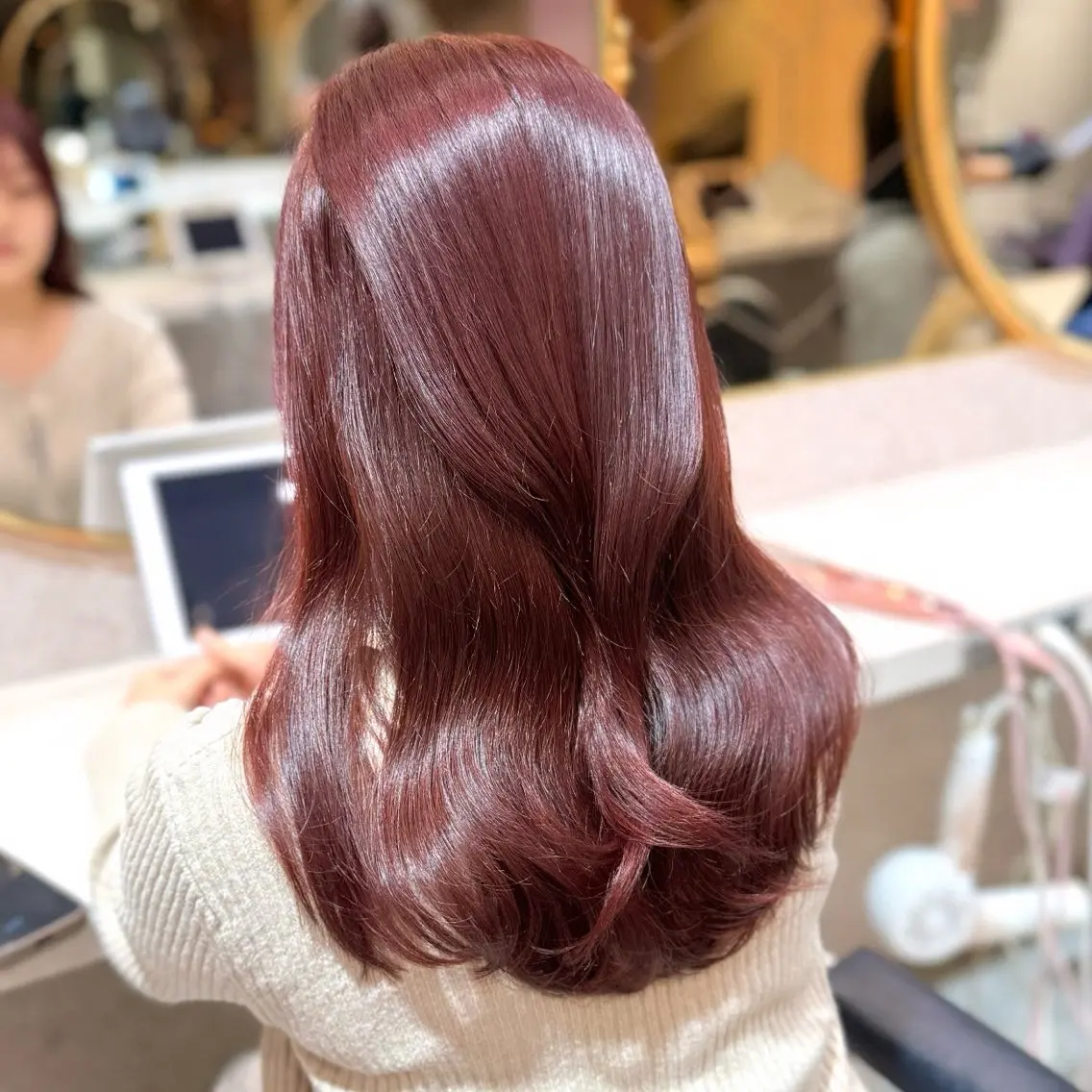 セミロング カット ヘアカラー トリートメント 🎀しゅな/韓国 レイヤー/透明感♡のヘアスタイル