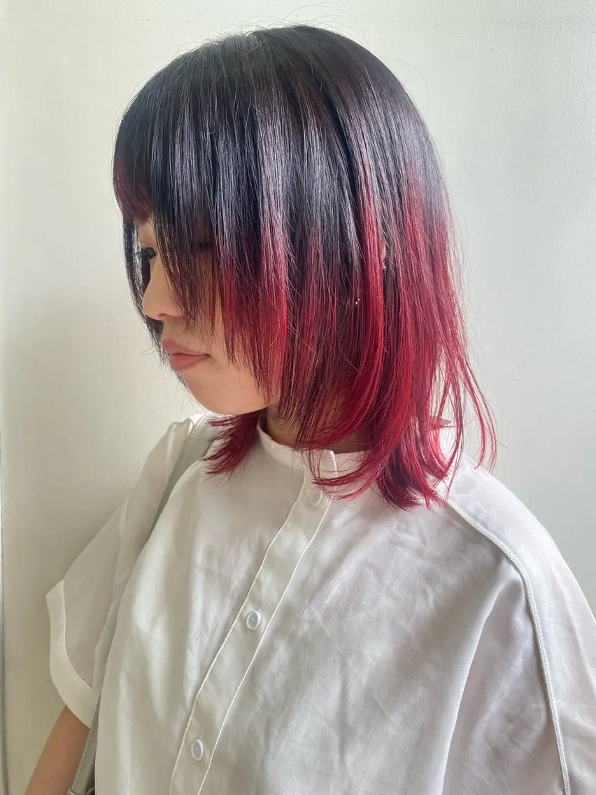 ミディアム ウルフカット ヘアカラー ヒラカホ/目黒/ ブリーチ/似合わせのヘアスタイル