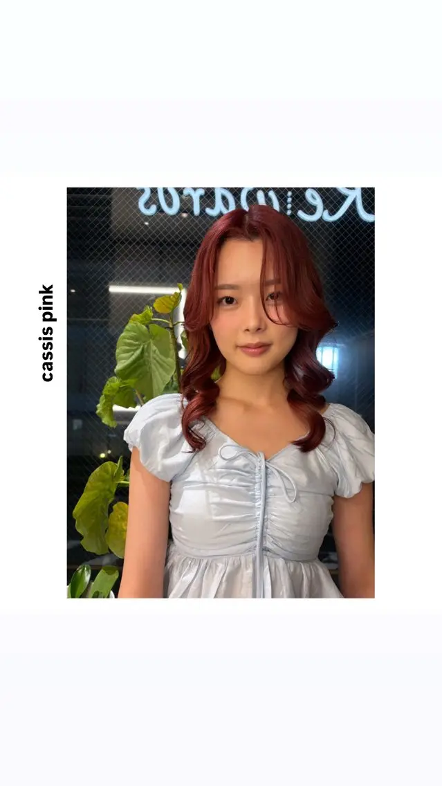 ミディアム カラー カシス ピンクカラー ヘアカラー トリートメント hiro【沿線で叶う 似合わせhair】のヘアスタイル