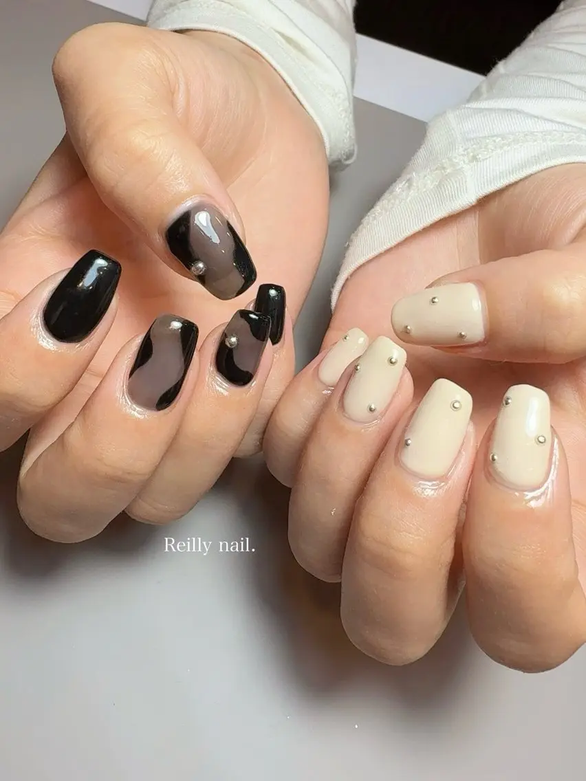 ネイル クリアネイル フラッシュネイル フレンチネイル ジェルネイル マグネットネイル Reillynail みさきのネイルデザイン