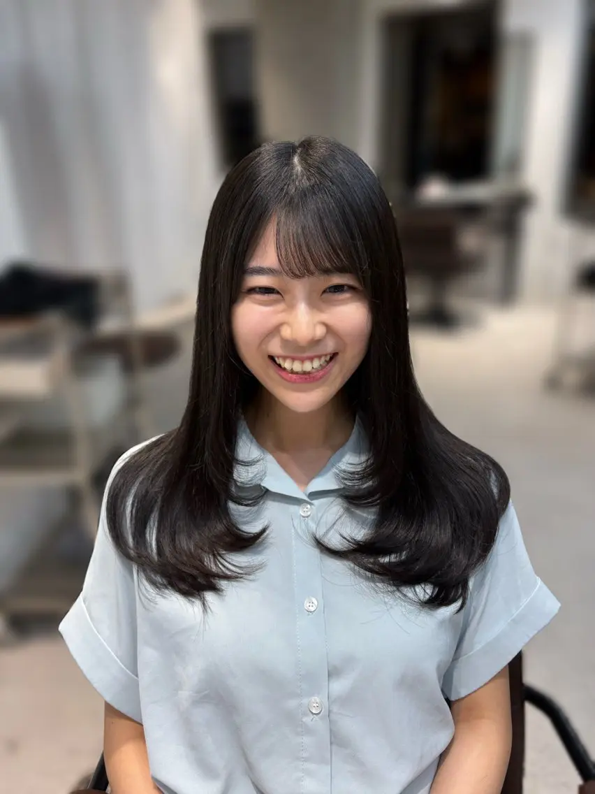 ロング ninaアイドル前髪 ×透明感🎀のヘアスタイル