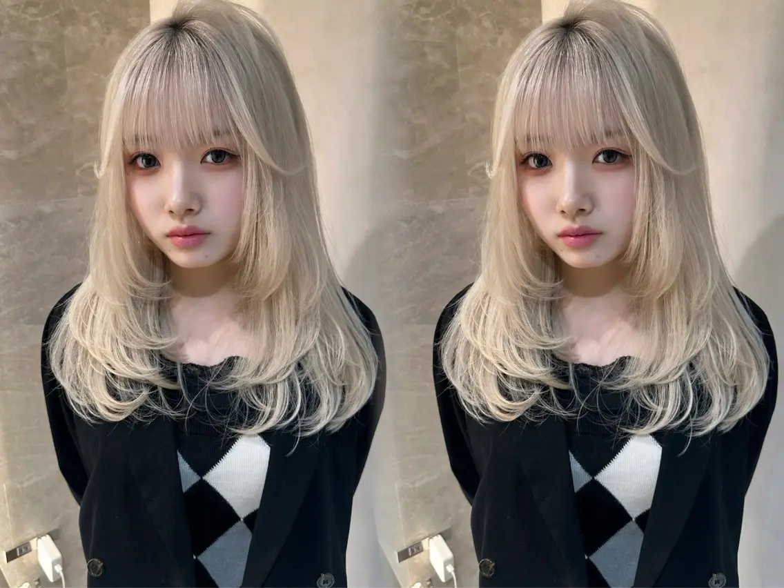 セミロング 顔周りカット 韓国風ヘア レイヤーカット ウルフカット カット ヘアカラー トリートメント ヘアセット 銀座副店長/レイヤー /髪質改善/田島のヘアスタイル