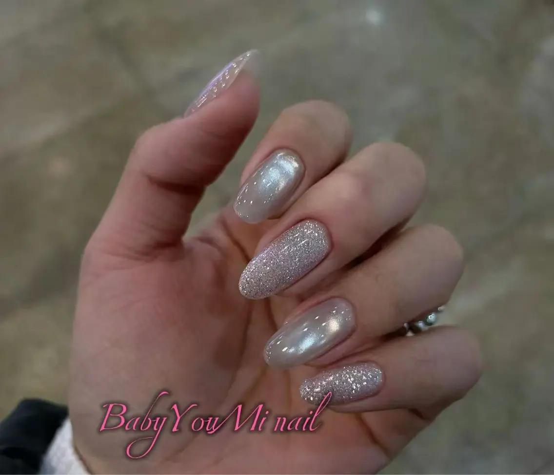 ネイル オーロラネイル フラワーネイル フットネイル フレンチネイル ジェルネイル ハンドネイル BabyYouMi nailのネイルデザイン