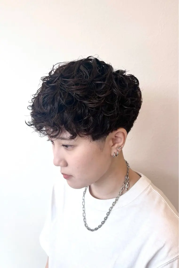 メンズ メンズパーマ 刈り上げ カット パーマ マルタ/金沢 /透明感カラーのヘアスタイル